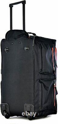 Rolling Carry On Bag Travel Luggage Black Duffel With Wheels 22 inch Duffle Sack