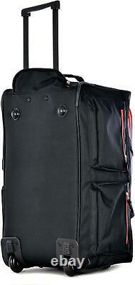 Rolling Carry On Bag Travel Luggage Black Lime Duffel With Wheels Sack 22 NEW