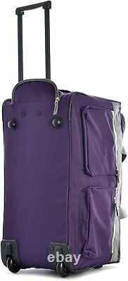 Rolling Carry On Bag Travel Luggage Lavender Duffel With Wheels 22 inch Sack Pk