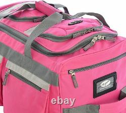 Rolling Carry On Bag Travel Luggage Pink Duffel With Wheels 22 inch Sack Pack
