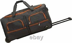 Rolling Duffel Bag Luggage Vacation Flying Wheels Charcoal Gray Bundle Gym Pack