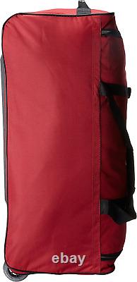 Rolling Duffel Bag with Five Exterior Pockets, Red 36 inches