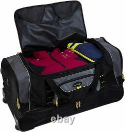 Rolling Duffel Travel Luggage Wheels 21-30-36 Inch 2 Section Carry Bag Suitcase