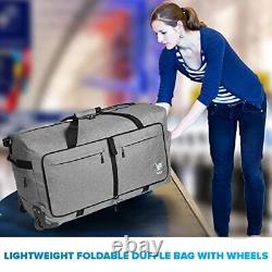 Rolling Duffle Bag with Wheels 31 120L Foldable Weekender Bag, Waterproof Trav