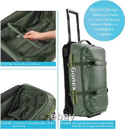 Rolling Duffle Bag with Wheels, 70L Water Repellent Wheeled Travel Duffel Luggag