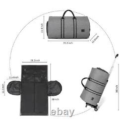 Rolling Garment Bags for Travel, Convertible Duffle Garment Bag Roller B3-Grey