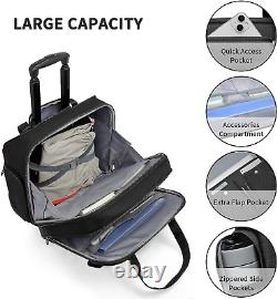 Rolling Laptop Bag, 17.3 Inch Bag with Wheels Black