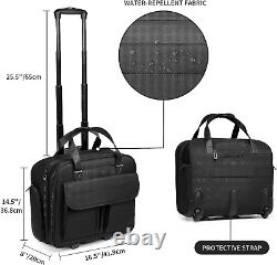 Rolling Laptop Bag, 17.3 Inch Bag with Wheels Black