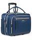 Rolling Laptop Bag 17.3 inch Rolling Briefcase for Women 17.3 Inch Navy Blue