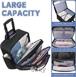 Rolling Laptop Bag Men Women With Wheels Anti Theft Rolling Briefcase For 17.3