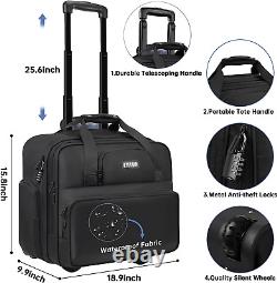 Rolling Laptop Bag Men Women With Wheels Anti Theft Rolling Briefcase For 17.3