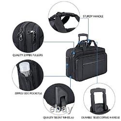 Rolling Laptop Bag Premium Wheeled Briefcase Fits up to 17.3 Inch Laptop Water-P