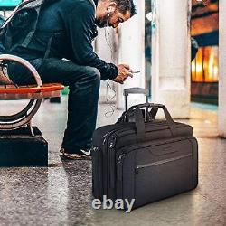Rolling Laptop Bag Premium Wheeled Briefcase Fits up to 17.3 Inch Laptop Water-P