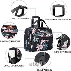 Rolling Laptop Bag Women, 15.6 Inch Premium Rolling Briefcase with Wheel, 30L Ro