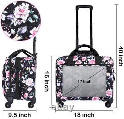 Rolling Laptop Bag Women 17 Inch Large Premium Rolling Briefcase With Spinner Wh
