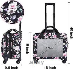 Rolling Laptop Bag Women, 17 inch Large Premium Rolling Briefcase with Spinner