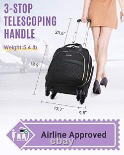 Rolling Laptop Bag Women Men Rolling Briefcase 15.6 Inch Computer Bag with