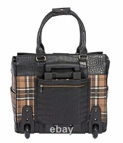 Rolling Laptop Bag for Women MAD FOR PLAID Briefcase Overnight or Weekend Bag