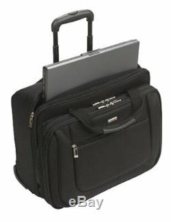 Rolling Laptop Case 17.3 Inch Bag With Wheels Computer Roller Bag Black Trolley