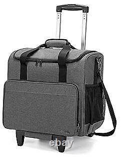 Rolling Teacher Bag, Teacher Tote Bag with Bottom Pad and Detachable Grey
