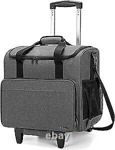 Rolling Teacher Bag, Teacher Tote Bag with Bottom Pad and Detachable Grey