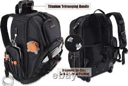 Rolling Tool backpack Large Tool Bag with Wheels Rolling Tool Bag Electrician