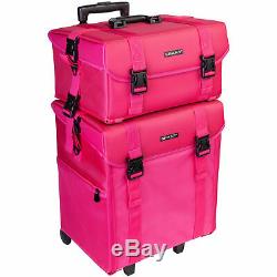 SHANY Soft Makeup Artist Rolling Trolley Cosmetic Case with Free Set of Mesh Bag