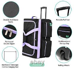 SLSY Dance Bag With Garment Rack, Rolling Garment Bag Garment Duffel Bag Duffels