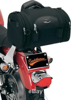 Saddlemen R1300LXE Deluxe Motorcycle Sissy Bar Roll Tail Bag Black