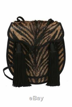 Saint Laurent YSL Bag Opium 2 Pony Hair Brown Zebra Striped Handbag 438337