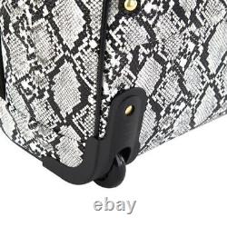 Samantha Brown Croco Embossed 16 Rolling Carry-It-All Bag Fuchsia/Black N/WithTag