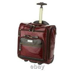 Samantha Brown Embossed Rolling Carry-It-All Bag Burgundy NWT SOLD OUT