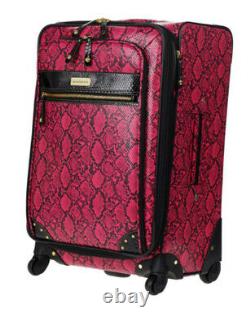 Samantha Brown Python Embossed 26 Spinner&Rolling Carry-It-All Bag Fuchsia/Blac