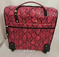Samantha Brown Python Embossed Rolling Carry-It-All Bag-Fuchsia Black-NWT