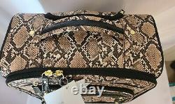 Samantha Brown Python Embossed Rolling Carry-It-All Bag-Tan Black-NWT