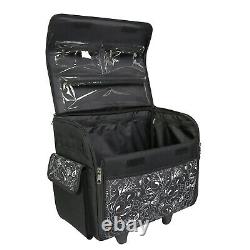 Sewing Machine Storage Bag Tote Case Rolling with Wheels Sew Carrier Wheeled Black