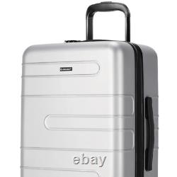 Silver Luggage Suit Case Spinner Travel Trolley Bag Hard Side Wheel Rolling Cart