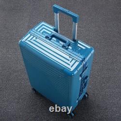 Sleek Waterproof Rolling Bag Hard Shell Spinner Case, Blue, 20 inches