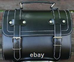 Small Leather Top Case Front Rack Roll Bag Vespa Primavera LX 946 GTS GTV, Black