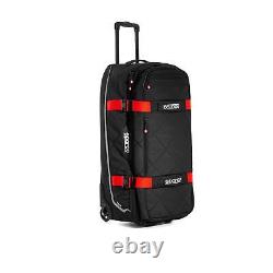 Sparco 016437NRRS Tour Rolling Duffel Bag, Black/Red