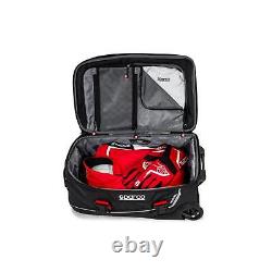 Sparco 016438NRRS Travel Rolling Duffel Bag, Black/Red