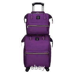 Spinner Rolling Luggage Set Multifunction Suitcase Wheels Women Cabin Travel Bag