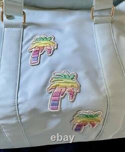 Stoney Clover Lane Sky Duffle Bag with 9 Rolled Palm Trees sewn On NWT