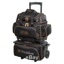 Storm Rolling Thunder Checkered Black/Gold 4 Ball Roller Bowling Bag