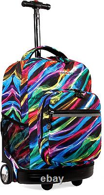 Sunrise Rolling Backpack. Roller Bag with Wheels, Galaxy, 18