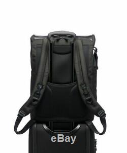 TUMI Alpha Bravo London Roll Top Backpack Black Men Business Laptop Bag NEW