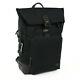 TUMI Black HARRISON OAK ROLL-TOP Backpack Leather Trim Laptop Sleeve NWT