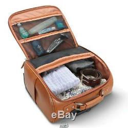 The Rolling Widemouth Leather Underseat Carry On Travel Bag Luggage Tan Kluge