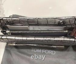 Tom Ford Laminated Embossed Croc Ava Pochette Clutch Bag $1990