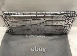 Tom Ford Laminated Embossed Croc Ava Pochette Clutch Bag $1990